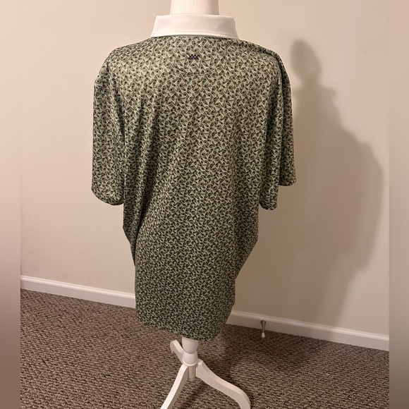 RHÔNE Golf Sport Mini Geo Print Performance Stretch Short Sleeve Polo Size XL - Picture 3 of 6